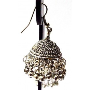 Silver Oxidized Earring Ethnic Imitation Tradition Jewelry Hook Dangle Drop EA31